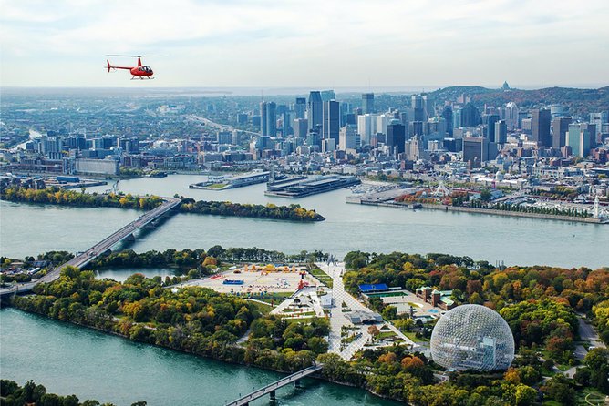 Helicopter Tour Over Montreal - Jacques Cartier Bridge and Boucherville Islands: the sweep