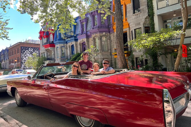PRIVATE 3-hour COMPLETE tour of Montréal in convertible Cadillac - Plateau Mont-Royal on St-Laurent: Row Houses, Murals, and Multicultural Stories