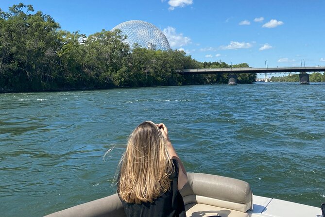 The Ultimate Montreal Boat Tour – Fall Colors Apéro Edition - Biosphere at Parc Jean-Drapeau: a sci-fi looking stop